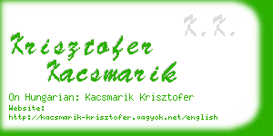 krisztofer kacsmarik business card